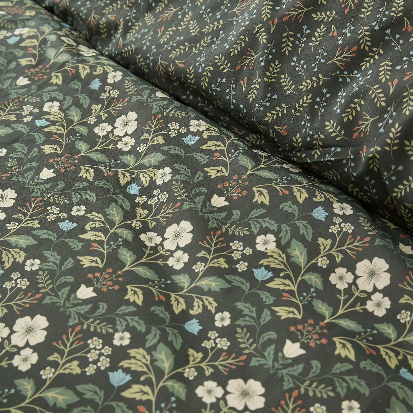 Heritage Floral Green Reversible Duvet Set