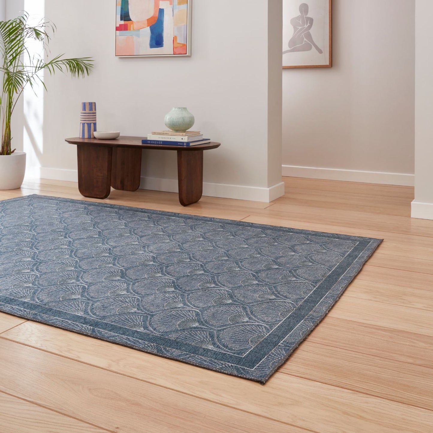 Catherine Lansfield Deco Peacock Blue Rug