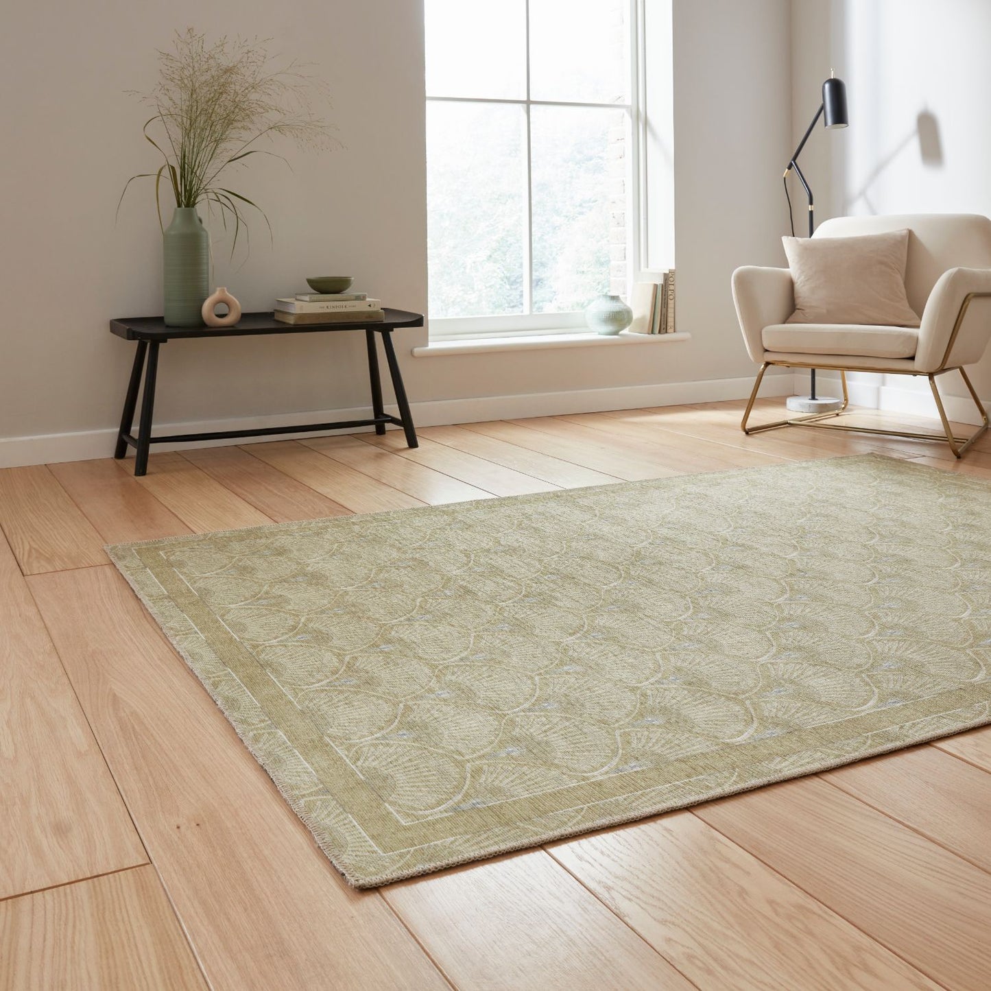 Catherine Lansfield Deco Peacock Green Rug