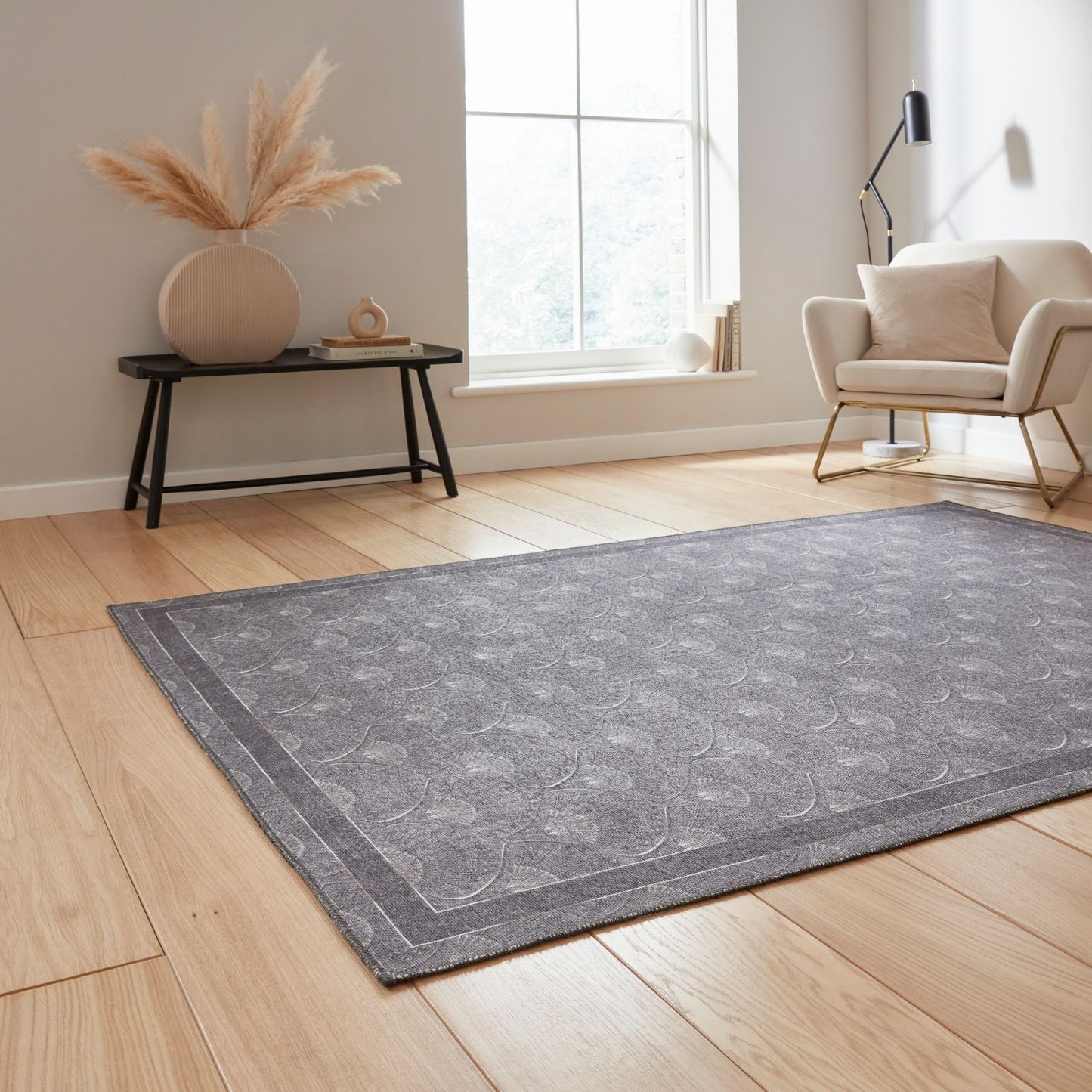 Catherine Lansfield Deco Peacock Grey Rug