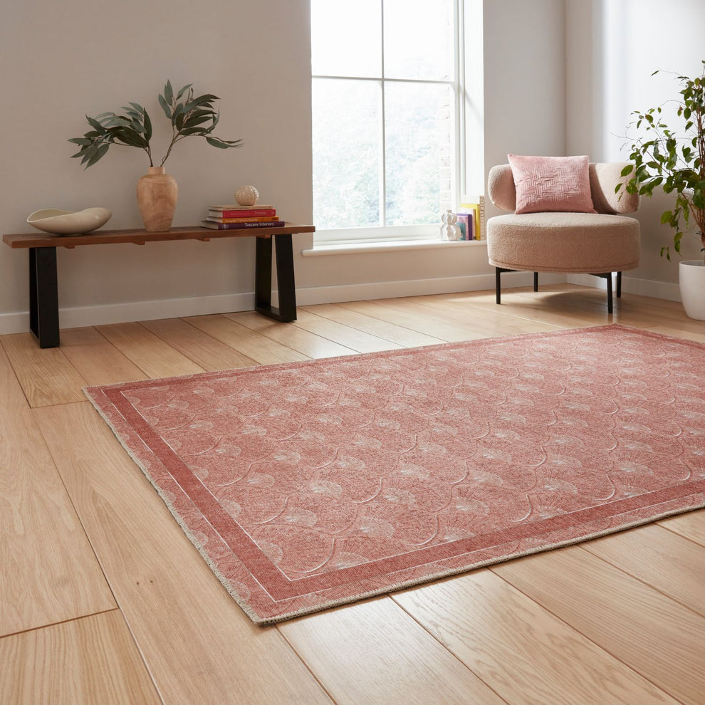 Catherine Lansfield Deco Peacock Terracotta Rug – Julian Charles Home