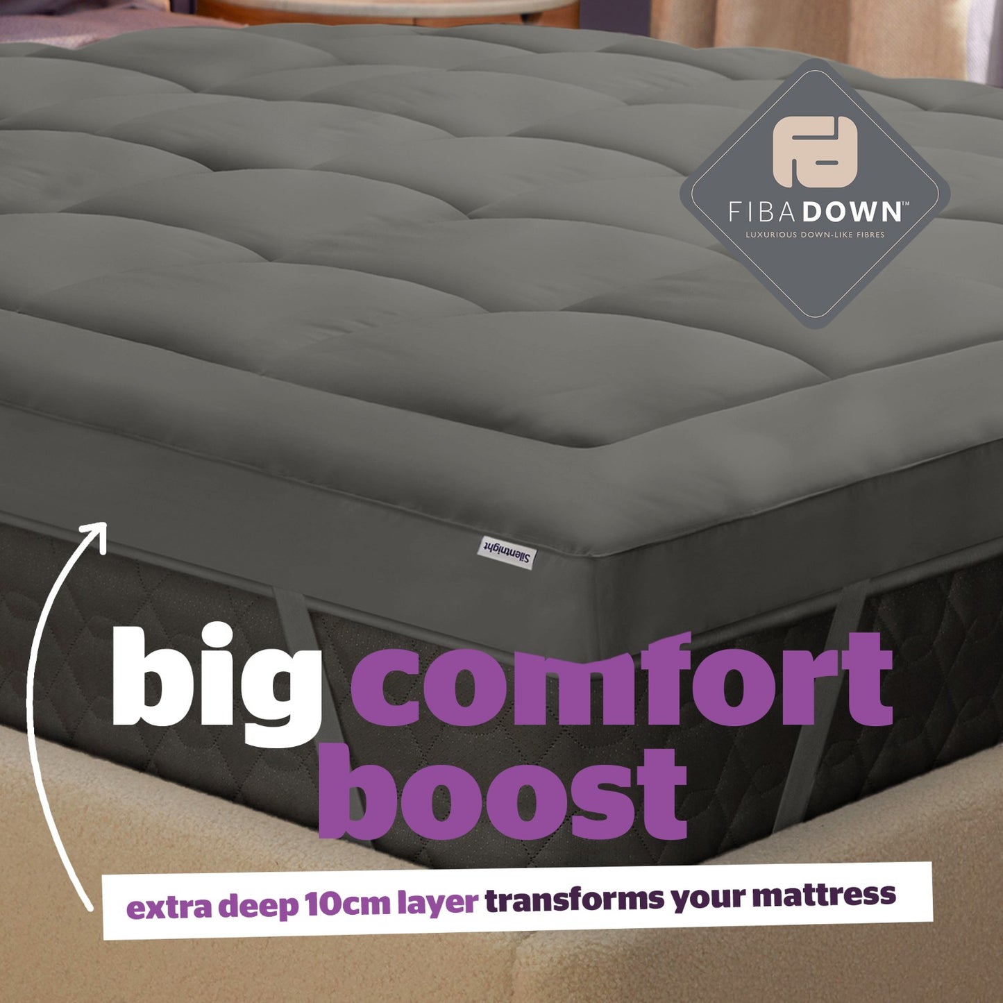 Silentnight Charcoal Deep Sleep Ultimate 1000 Mattress Topper