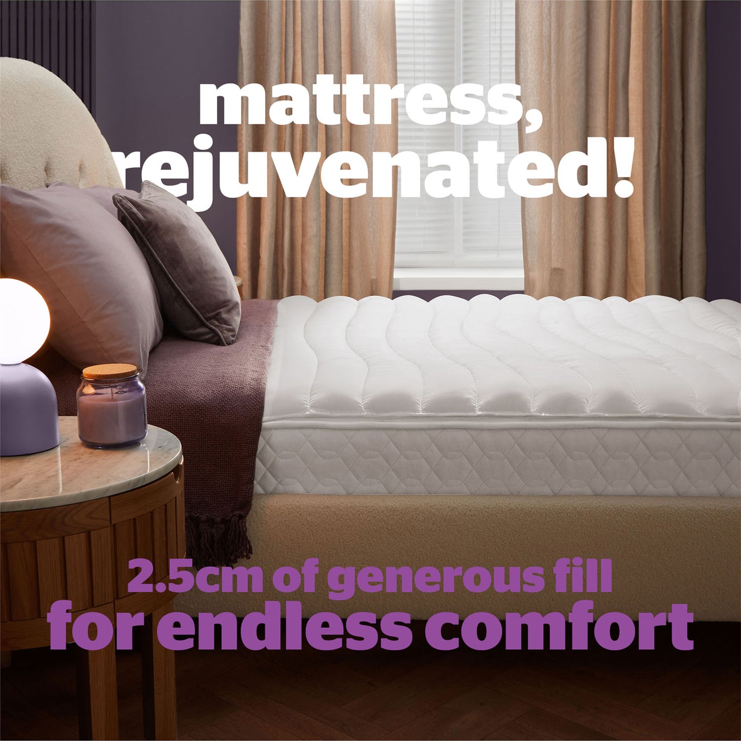 Silentnight Deep Sleep Wavy Stitch 2.5cm Mattress Topper