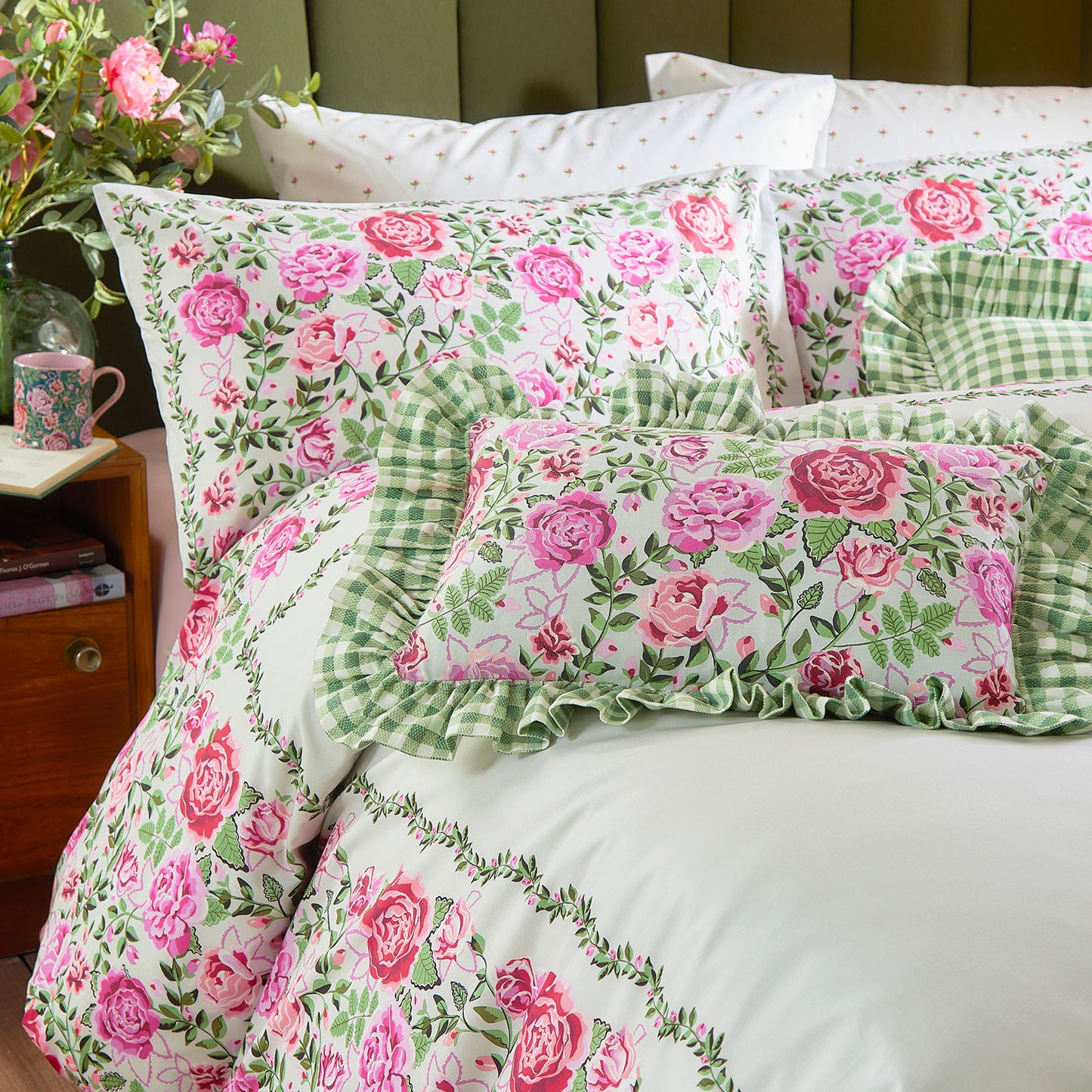 Cath Kidston Dolly Rose Sage Duvet Set