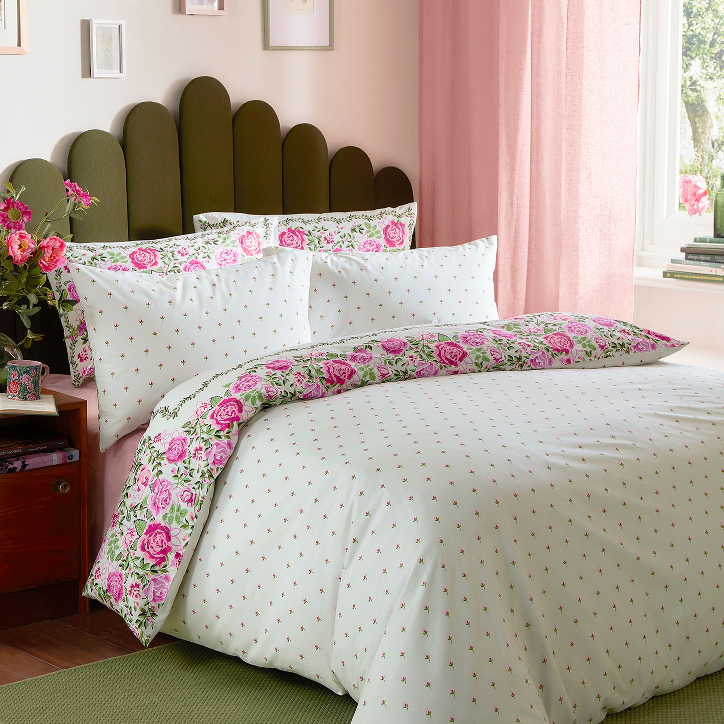 Cath Kidston Dolly Rose Sage Duvet Set