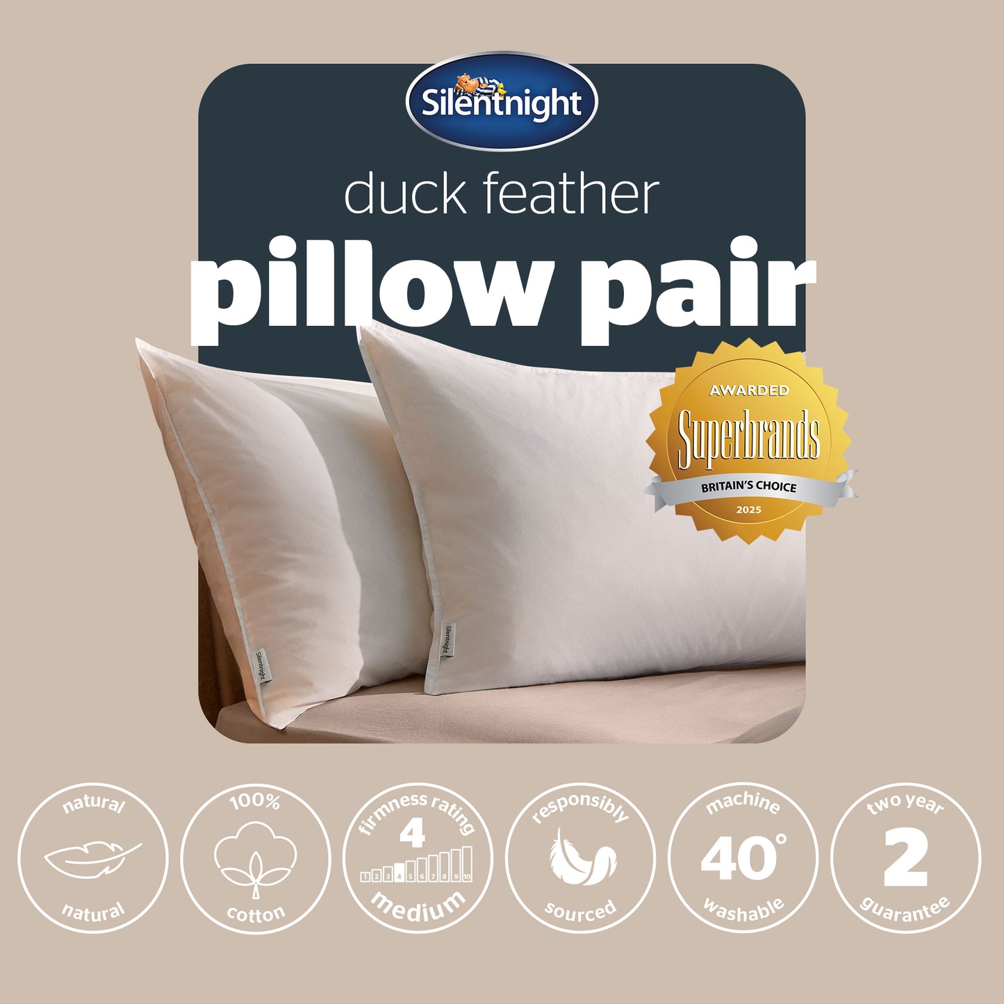 Silentnight Duck Feather Pillow Pair