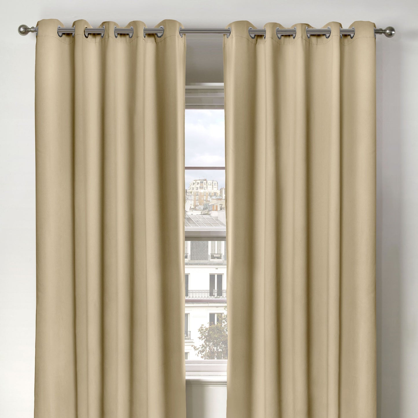 Cali Beige Thermal Blackout Eyelet Curtains