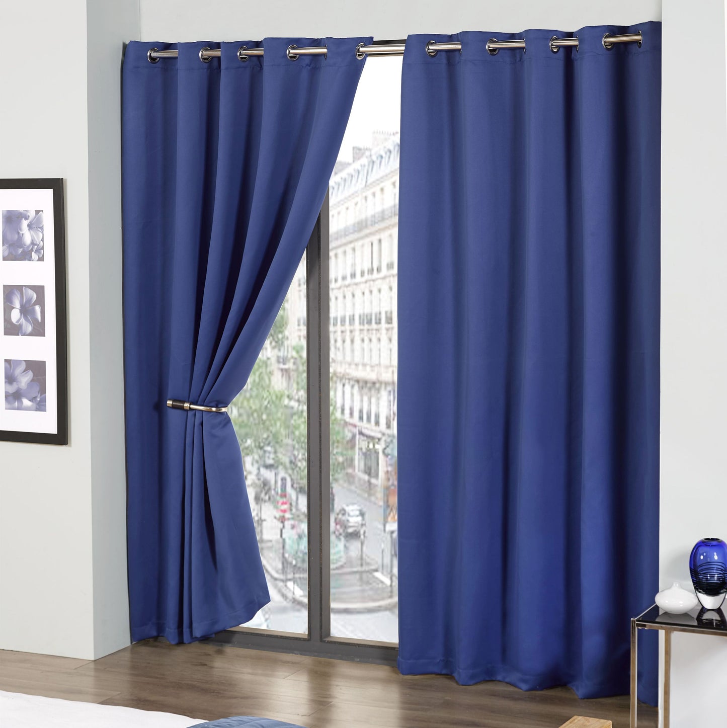 Cali Blue Thermal Blackout Eyelet Curtains