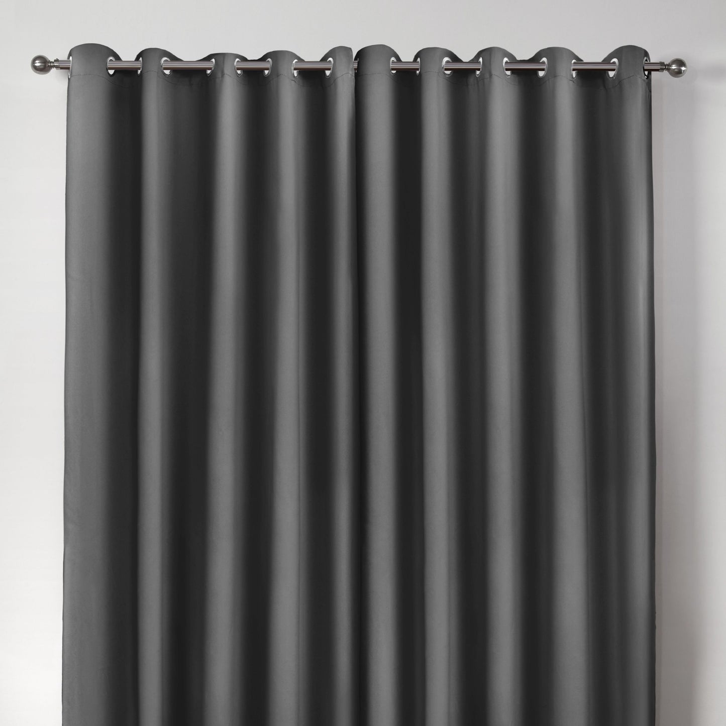 Cali Charcoal Grey Thermal Blackout Eyelet Curtains