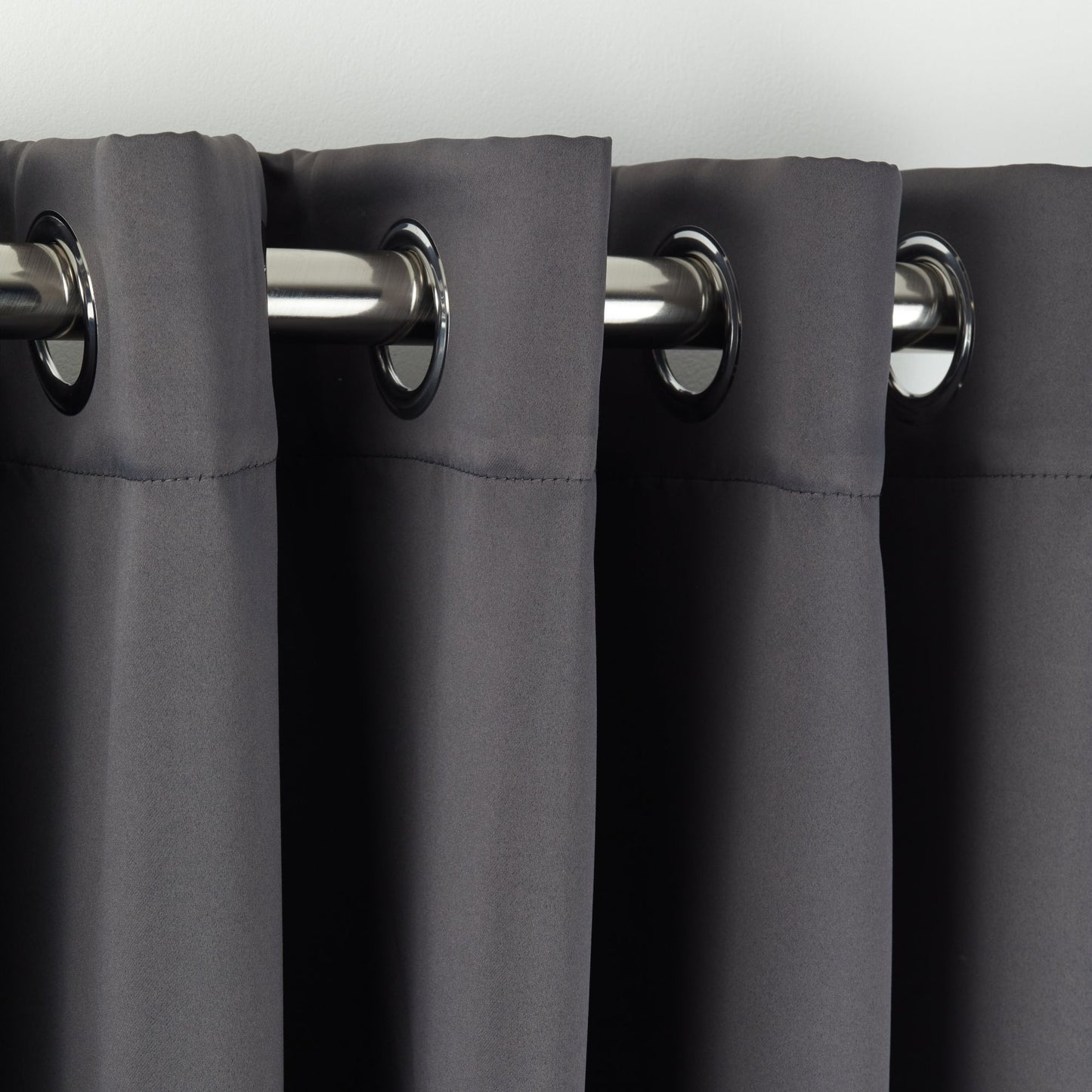 Cali Charcoal Grey Thermal Blackout Eyelet Curtains