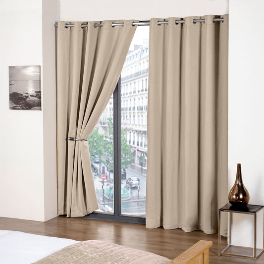 Cali Natural Thermal Blackout Eyelet Curtains