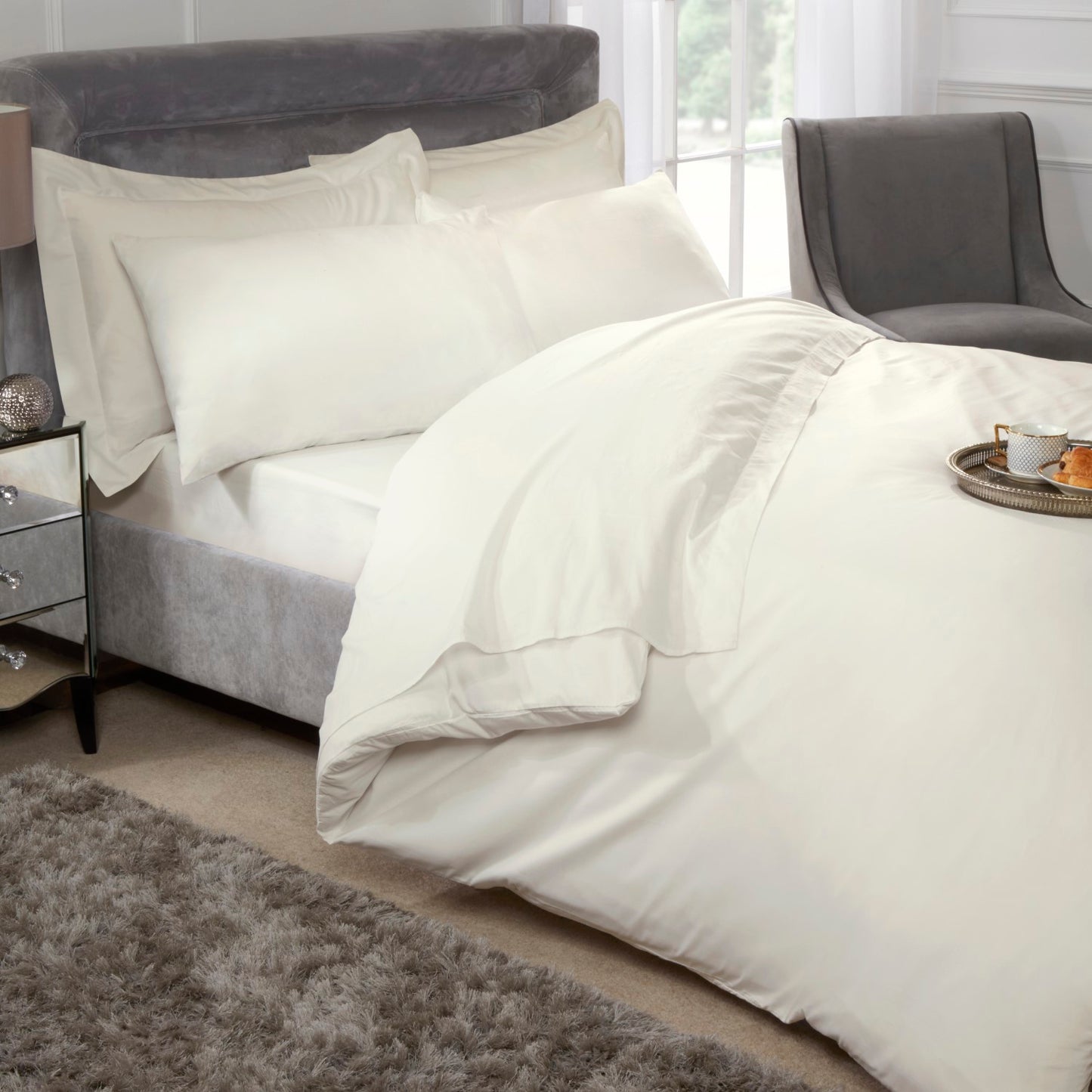 Egyptian Cotton 200 Thread Count Cream Luxury Duvet Cover