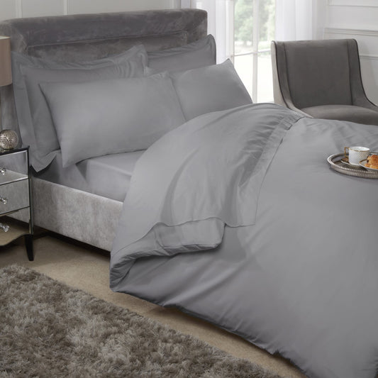 Egyptian Cotton Grey 200 Thread Count Luxury Duvet Cover