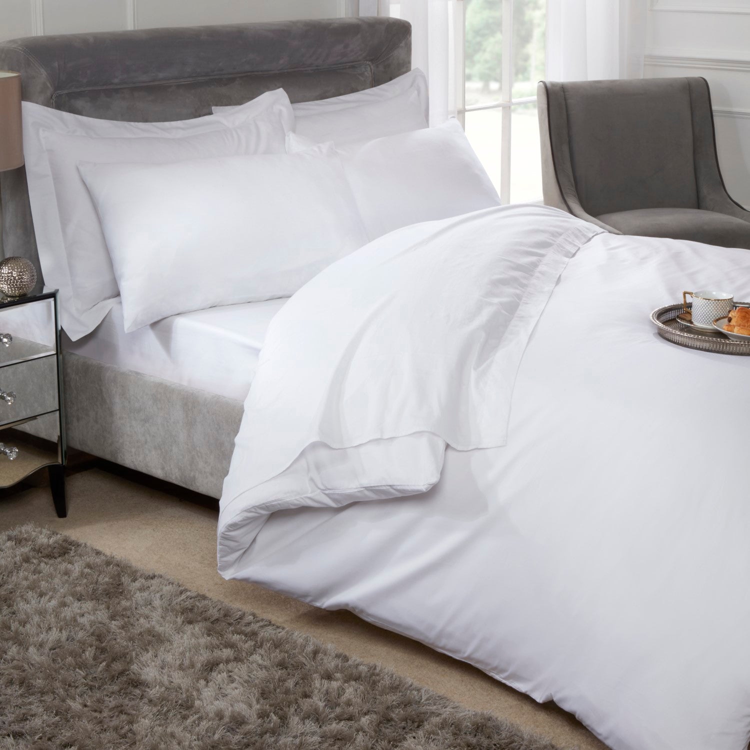 Egyptian Cotton White 200 Thread Count Duvet Cover Julian Charles Home