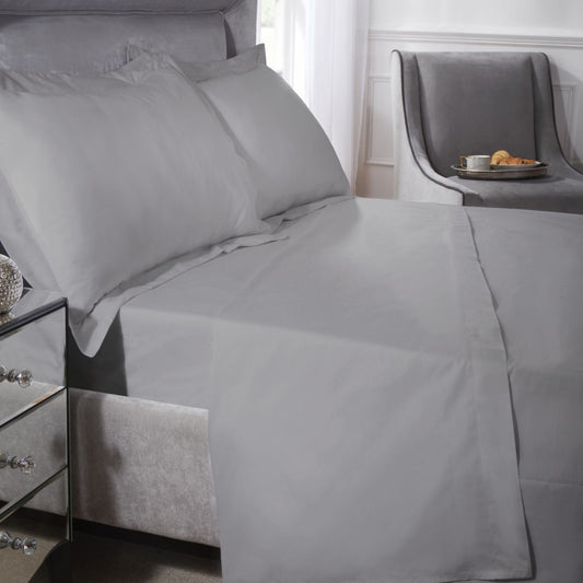 Egyptian Cotton Grey 200 Thread Count Luxury Flat Sheet