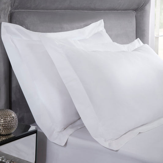 Egyptian Cotton White 200 Thread Count Oxford Pillowcase Pair