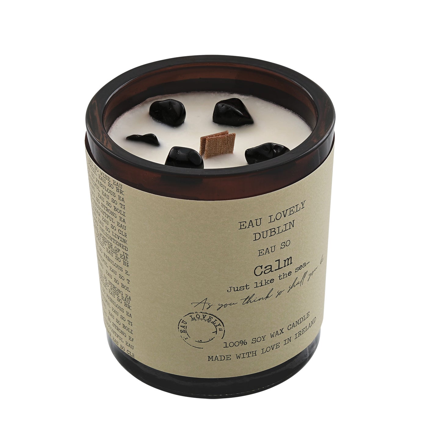 Eau Lovely Eau So Calm Hematite Wood Wick Candle