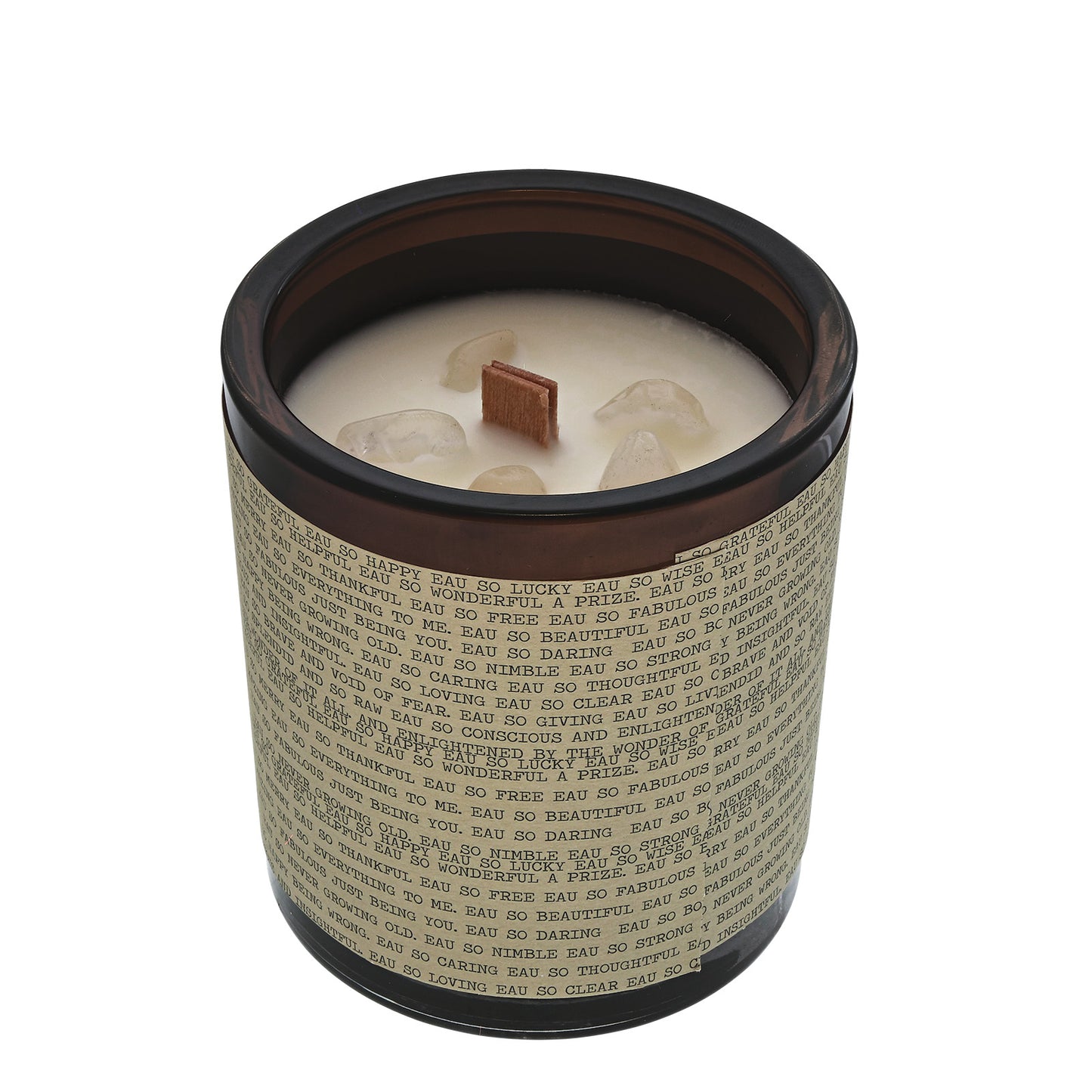 Eau Lovely Eau So Grateful White Moonstone Wood Wick Candle