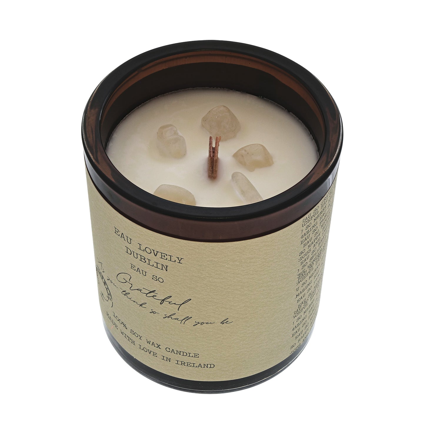 Eau Lovely Eau So Grateful White Moonstone Wood Wick Candle