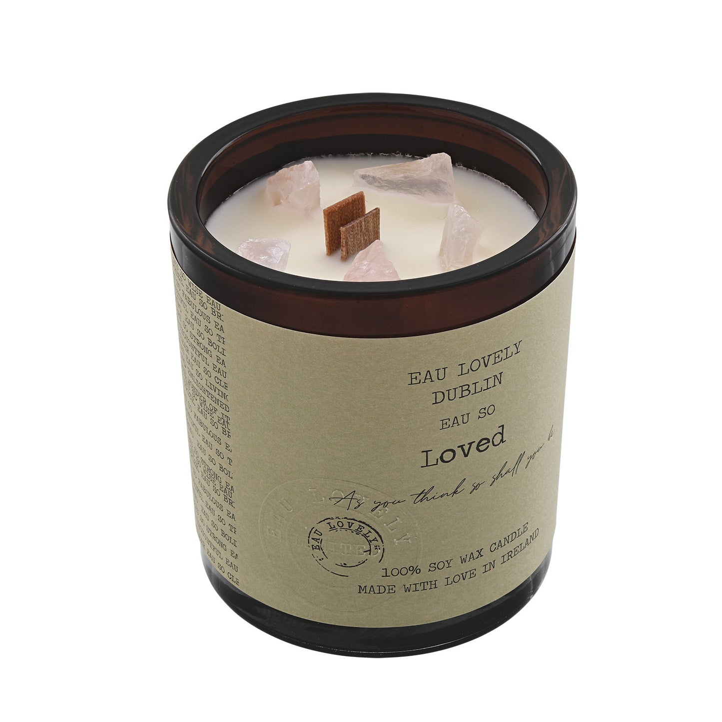 Eau Lovely Eau So Loved Rose Quartz Wood Wick Candle