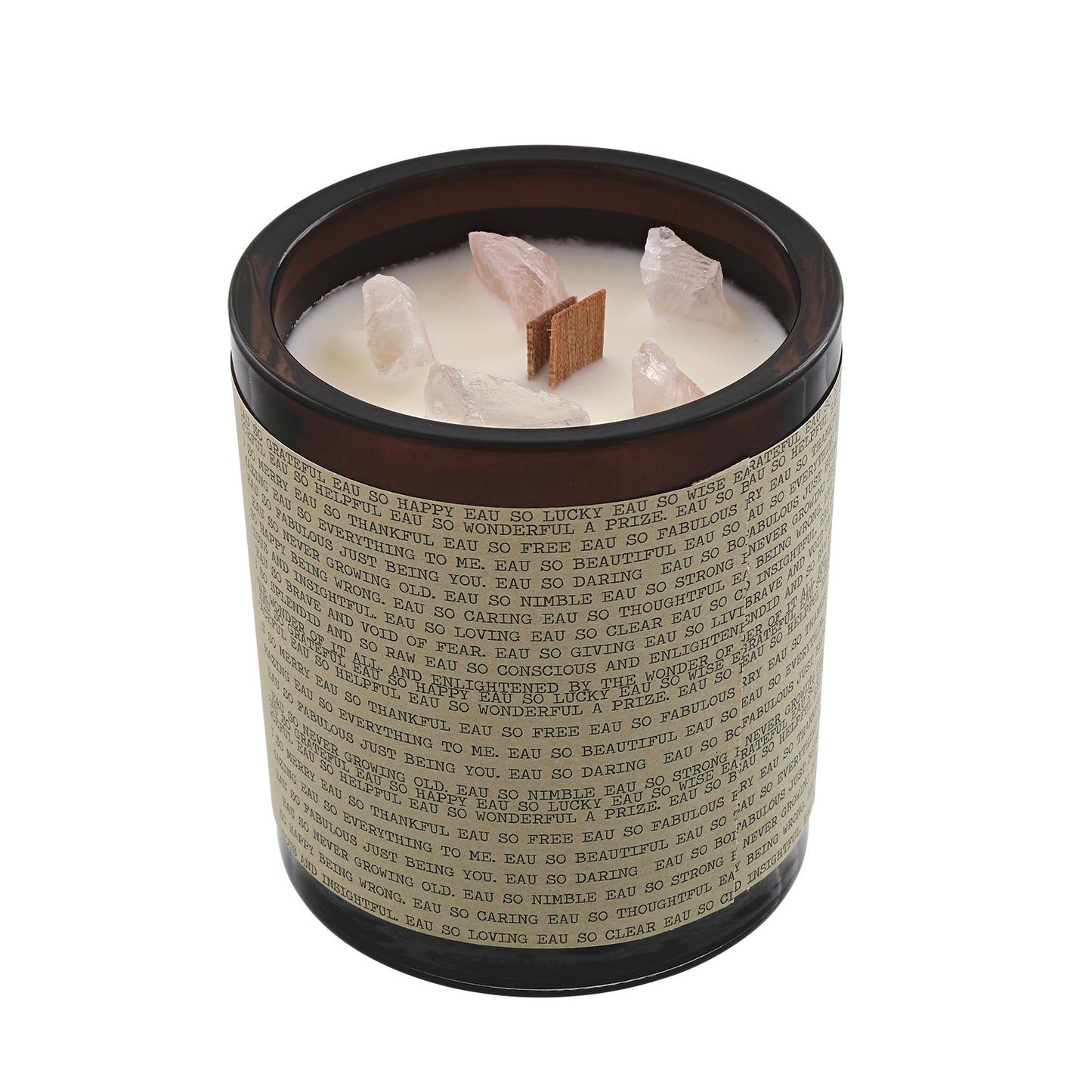 Eau Lovely Eau So Loved Rose Quartz Wood Wick Candle