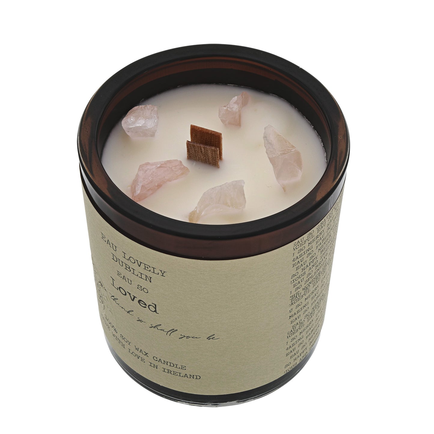 Eau Lovely Eau So Loved Rose Quartz Wood Wick Candle