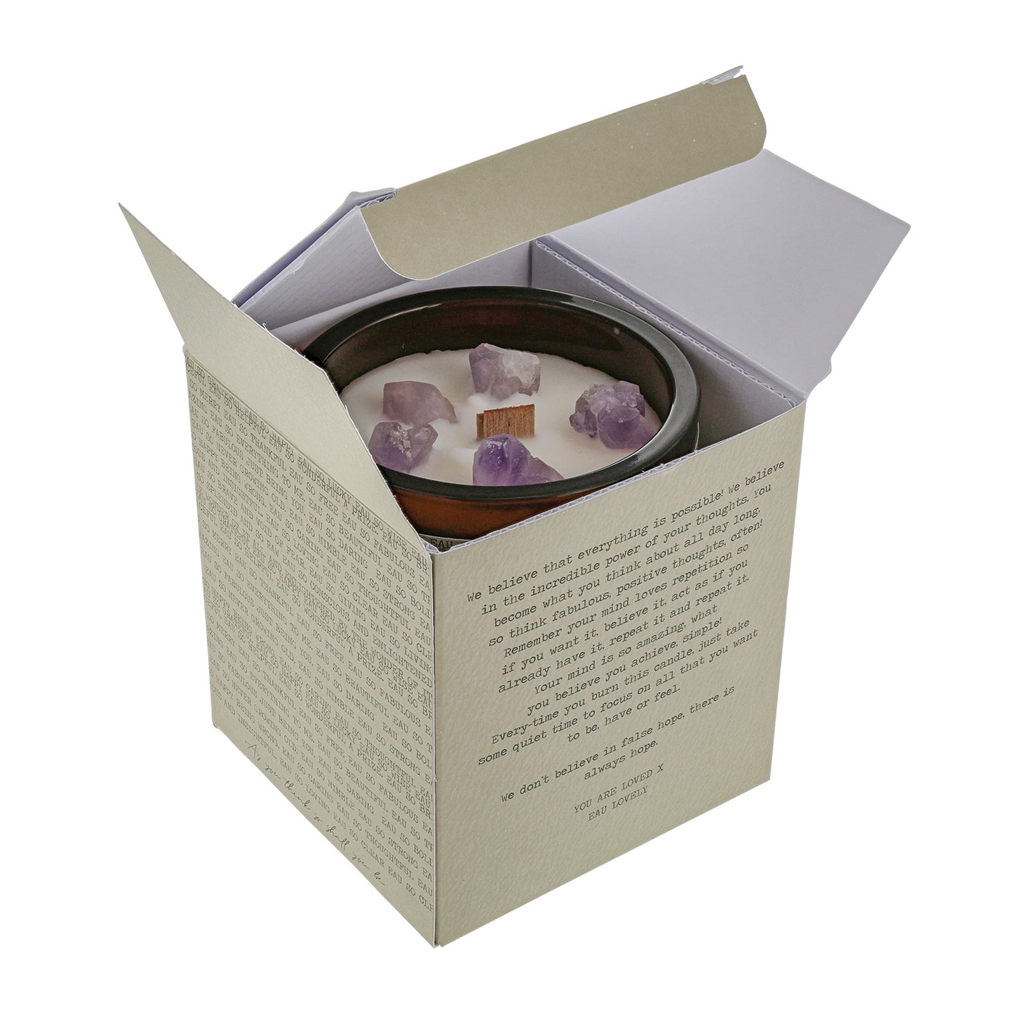 Eau Lovely Eau So Relaxed Amethyst Wood Wick Candle