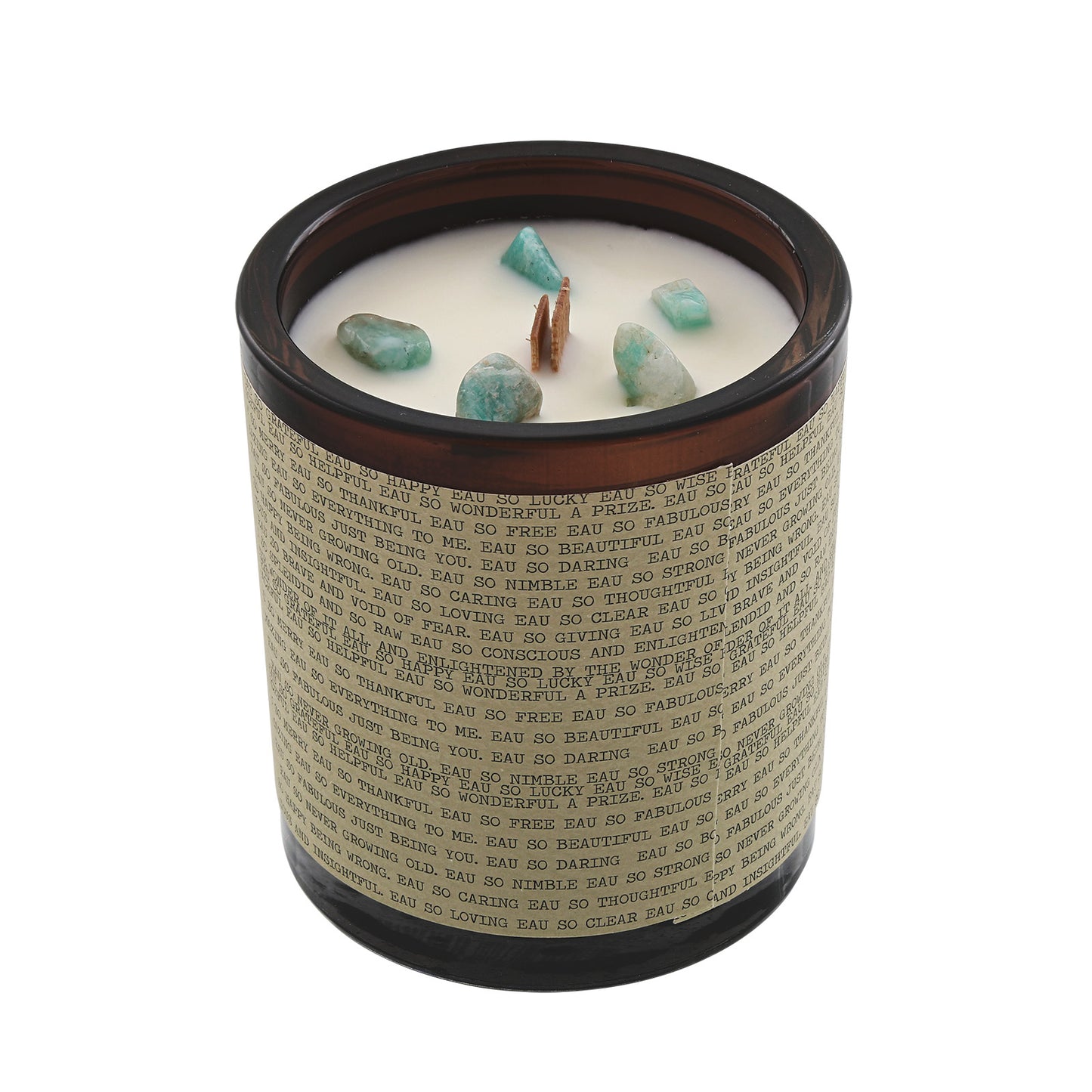 Eau Lovely Eau So Special Green Aventurine Wood Wick Candle