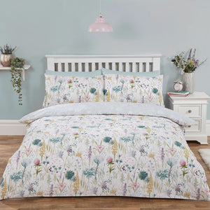 Ella Duck Egg Botanical Supersoft Duvet Set