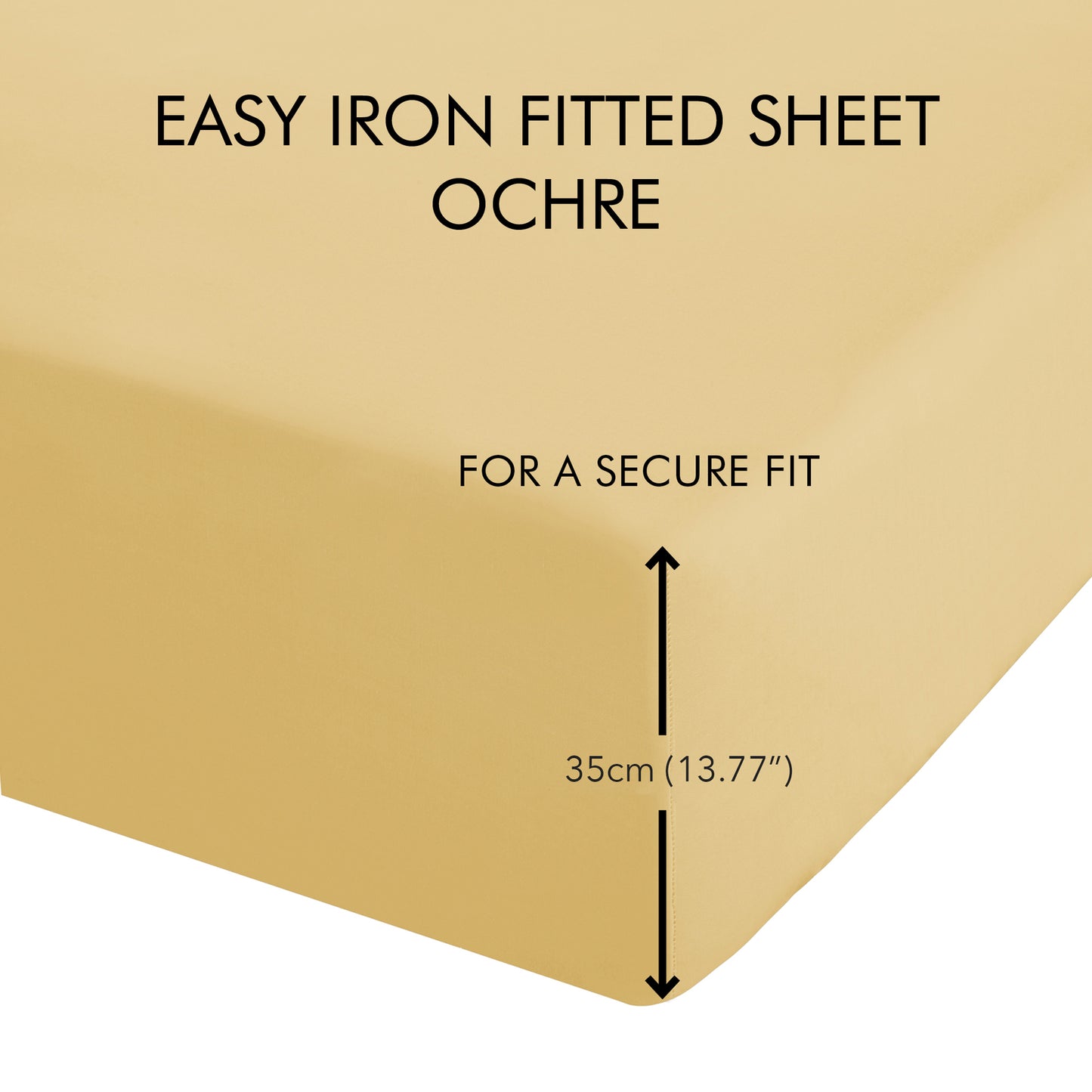 Catherine Lansfield Yellow Easy Iron Percale Extra Deep (35cm) Fitted Sheet