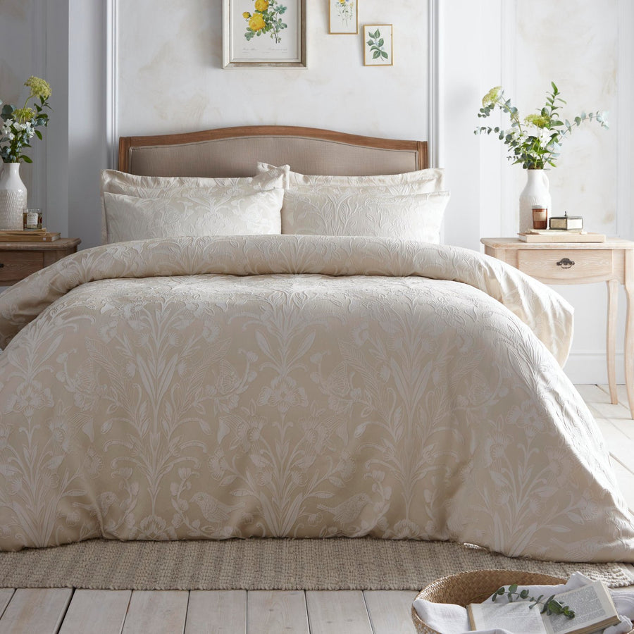 Elysia Champagne Jacquard Duvet Set