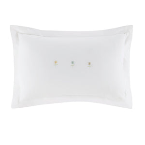 Sophie Allport Embroidered Sunflowers White Cotton Oxford Pillowcase Pair