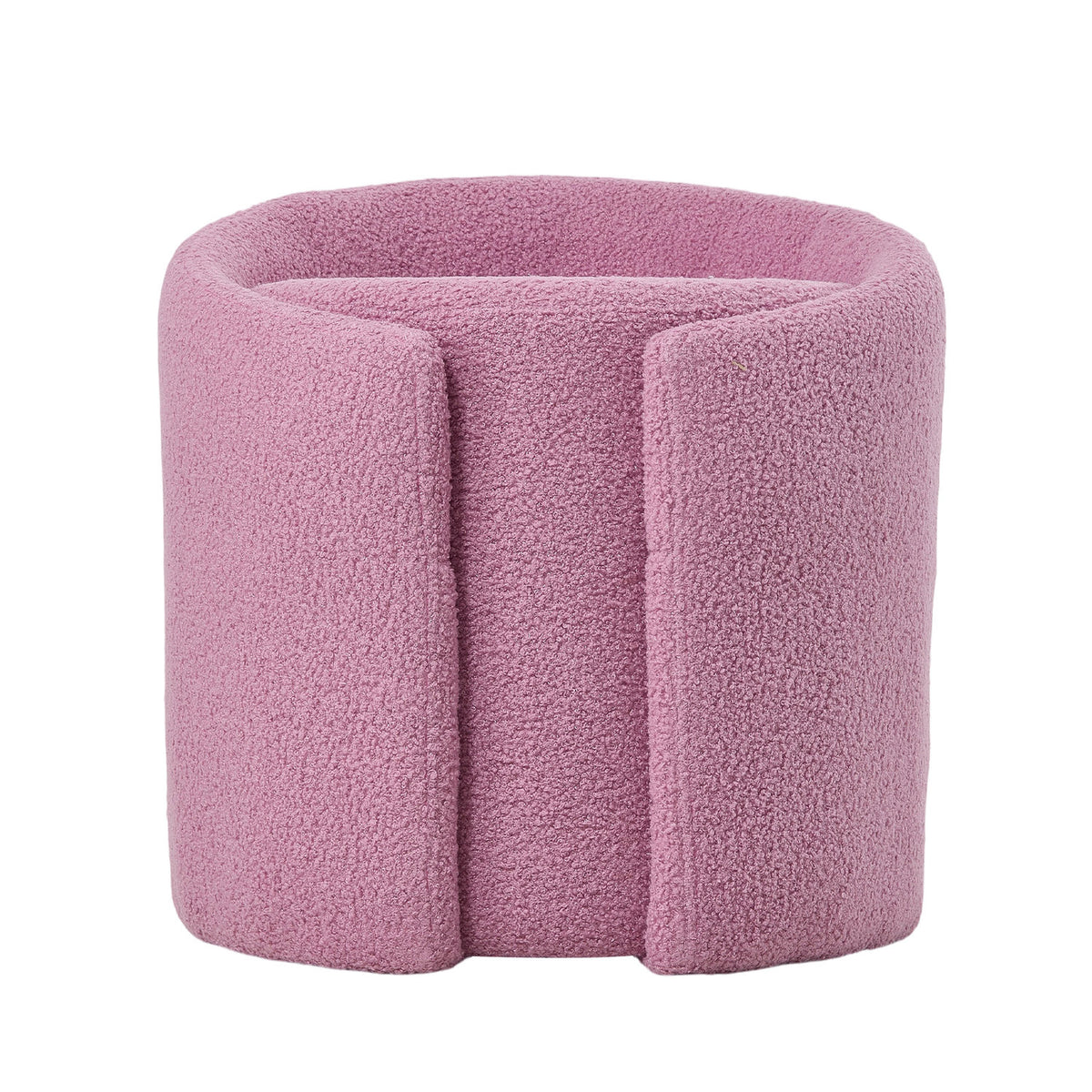 Teddy Fleece Round Purple Tub Vanity Stool