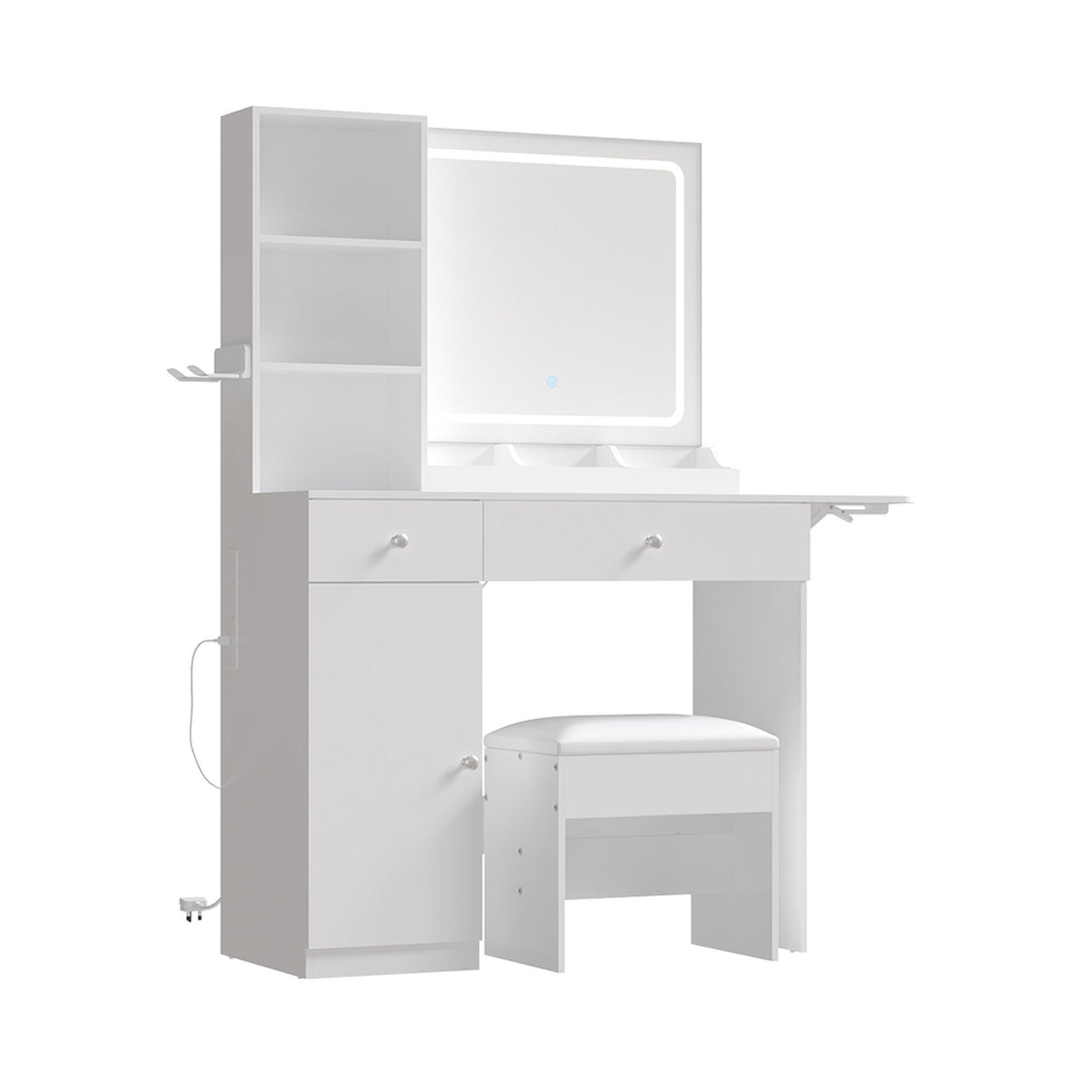 Dressing Table Set White with LED Mirror