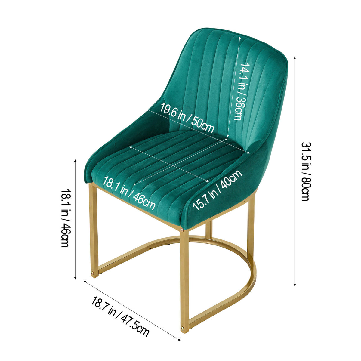 Green Velvet Dining Chairs Set of 2