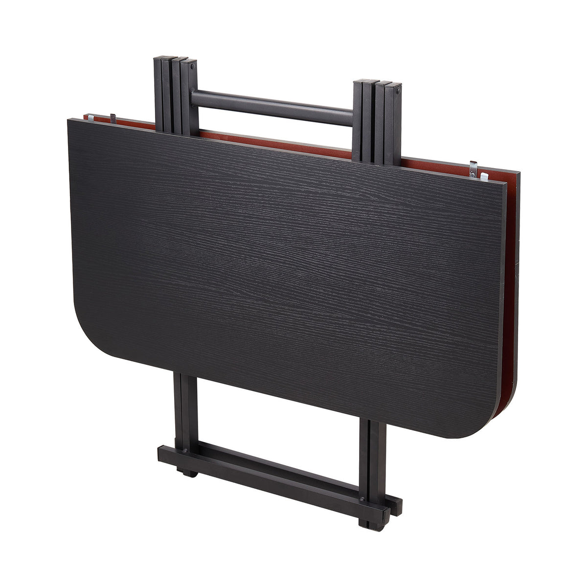Foldable Dining Table Black with X Frame Legs