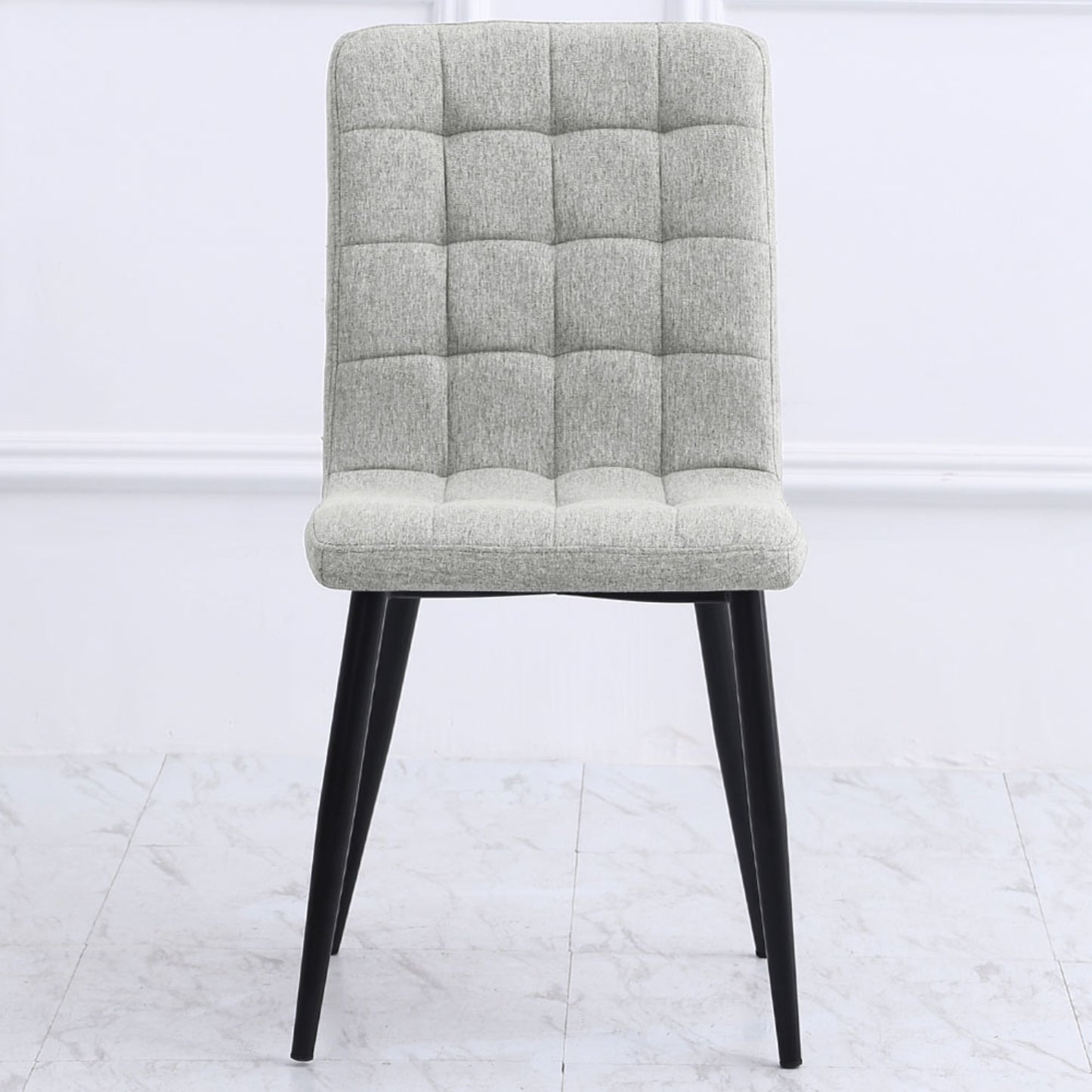 Set of 4 Linen Velvet Armless Dining Chairs