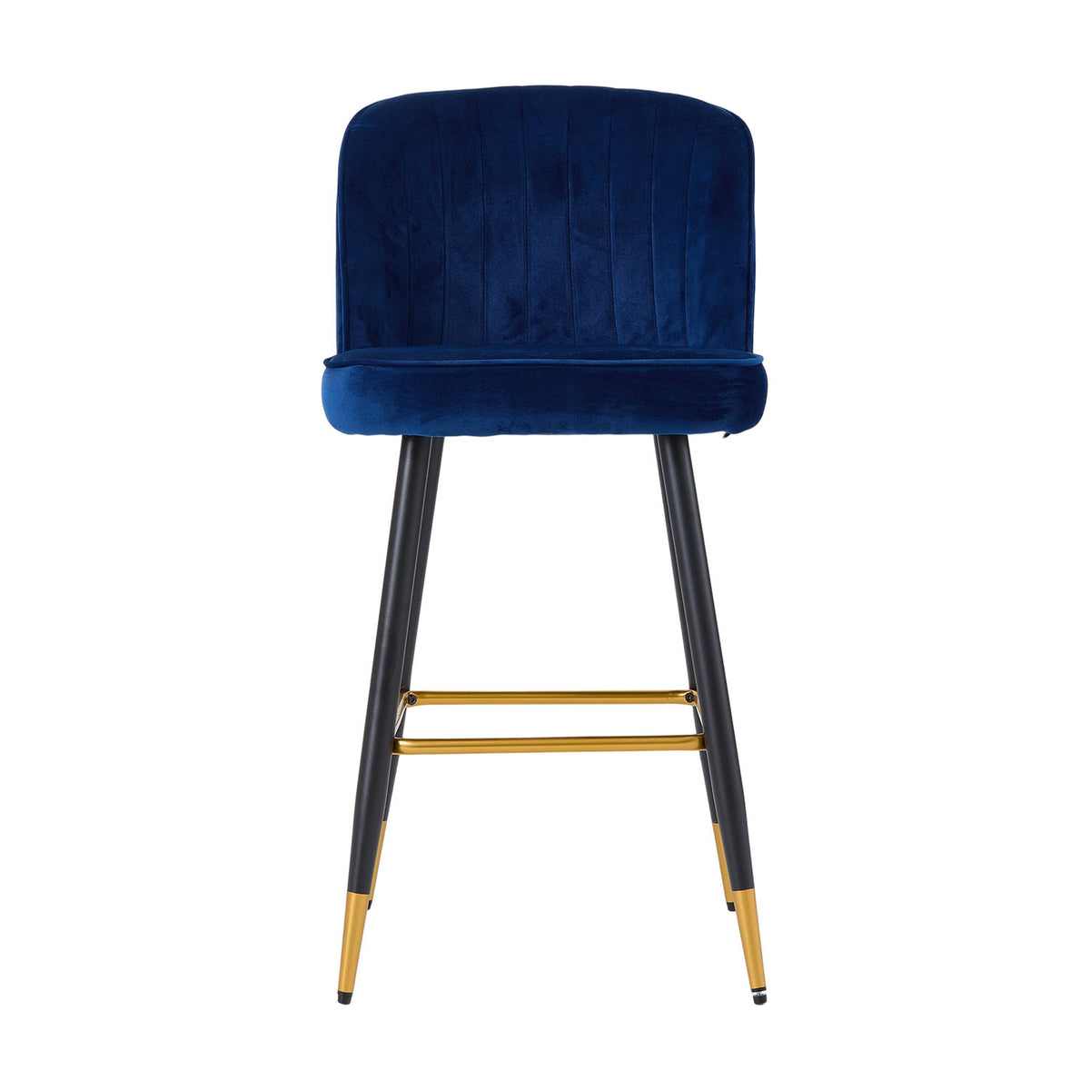 Set of 2 Royal Blue Bar Stools with Footrest