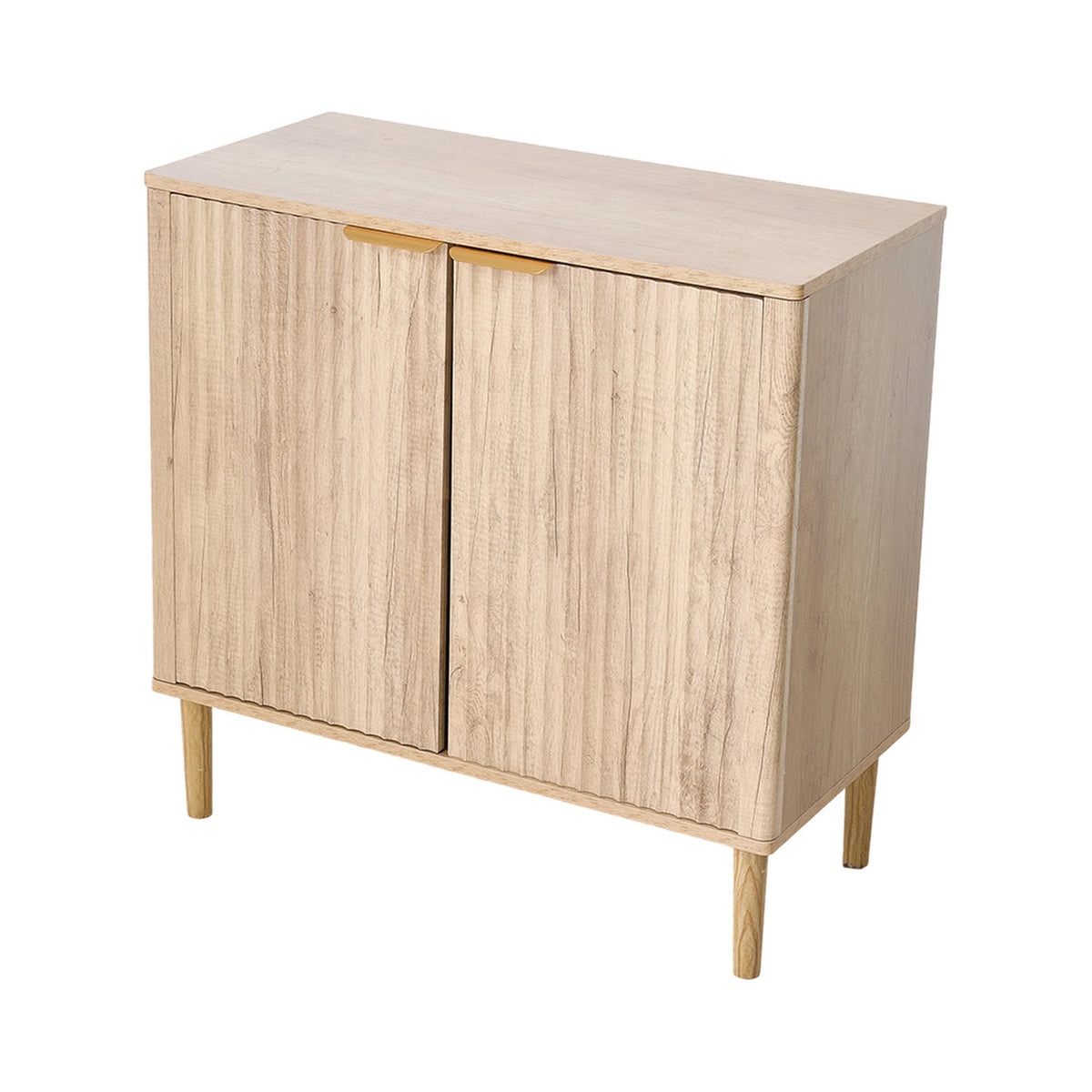Natural Storage Cabinet with Adjustable Shelves