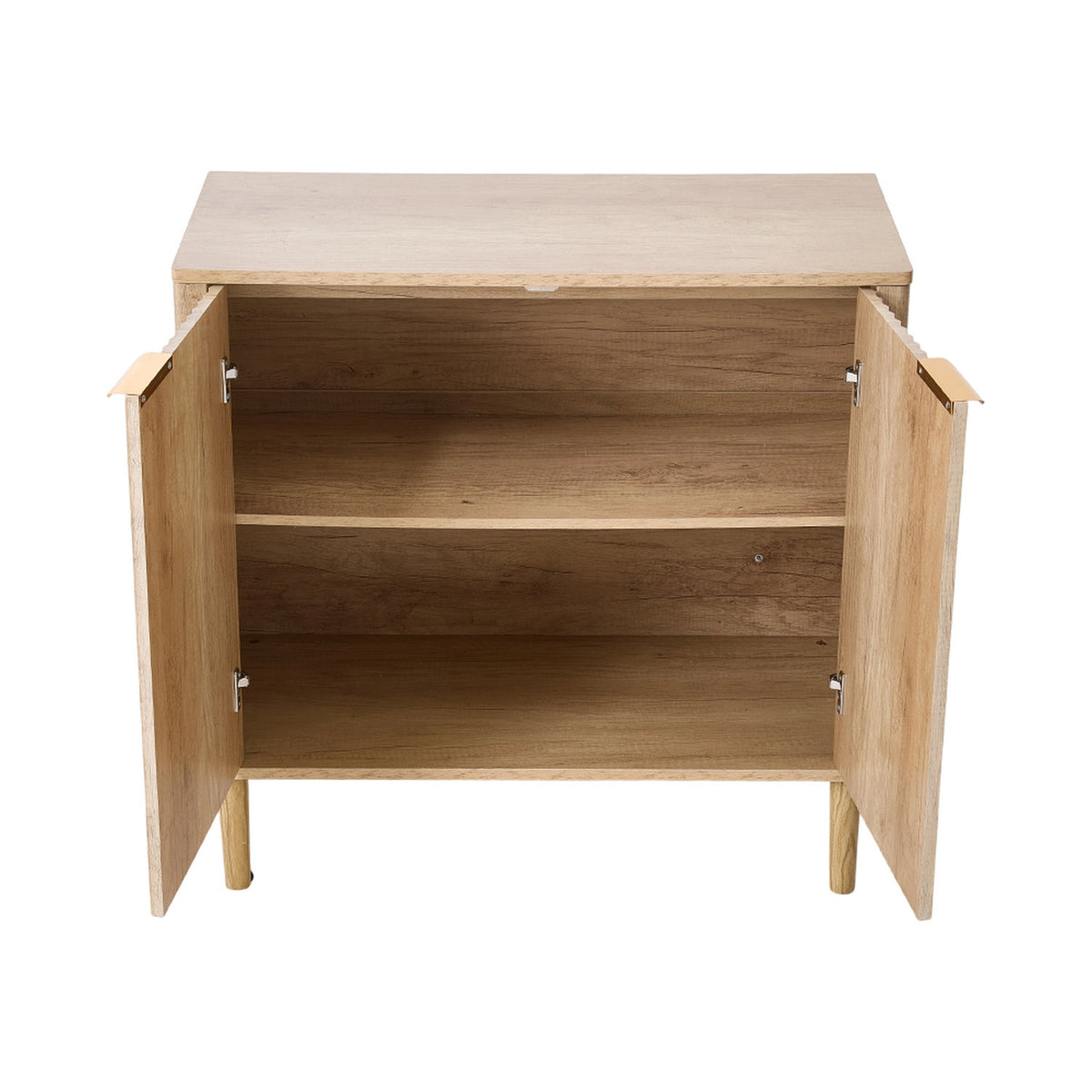 Natural Storage Cabinet with Adjustable Shelves
