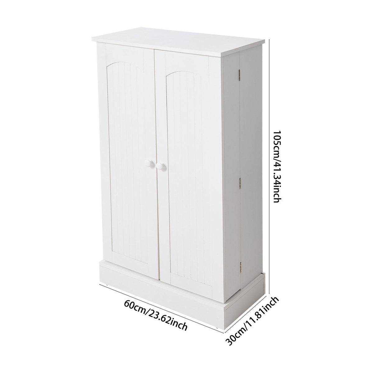 White Kitchen Pantry Cabinet with 5 Shelves