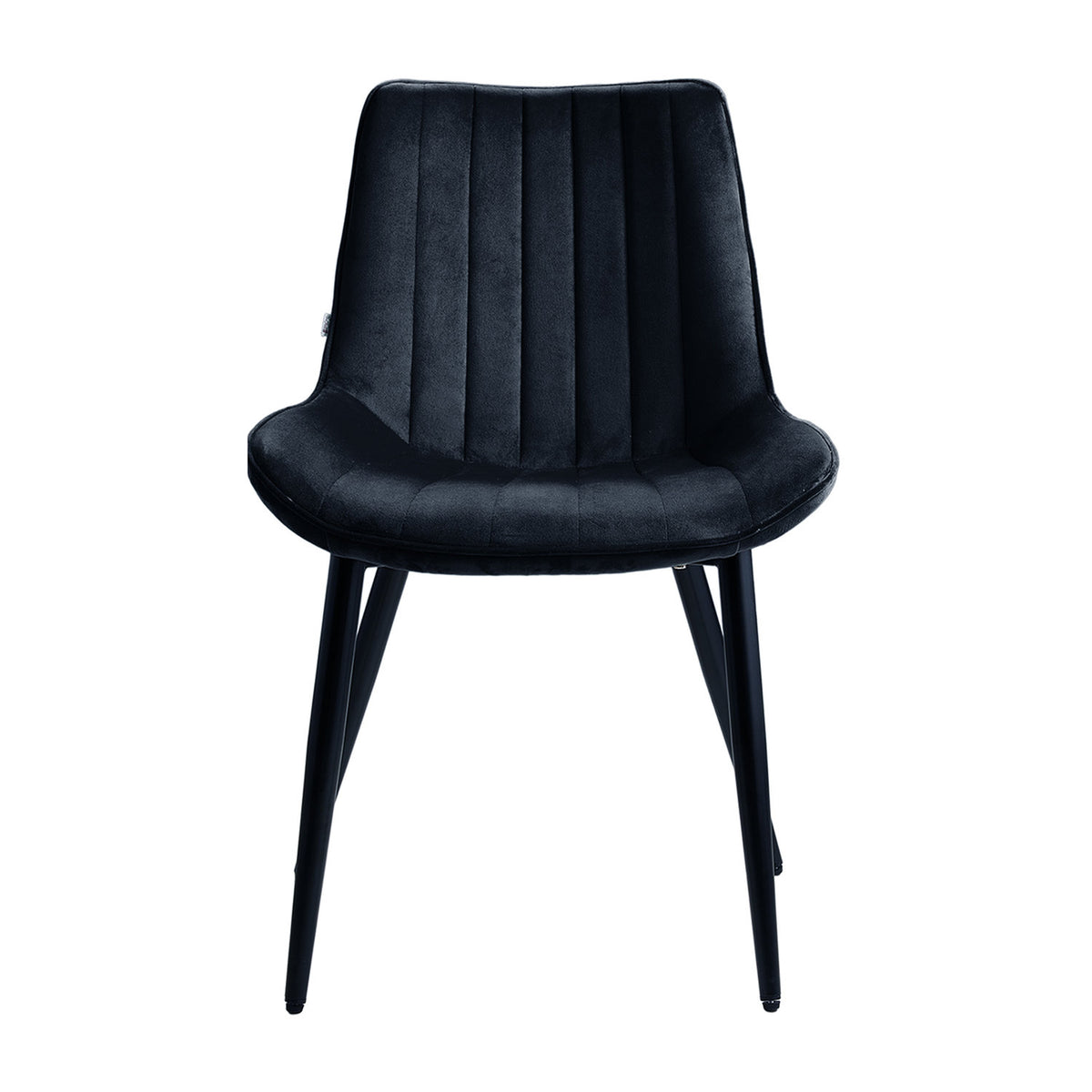 Set of 4 Black Velvet Dining Chairs