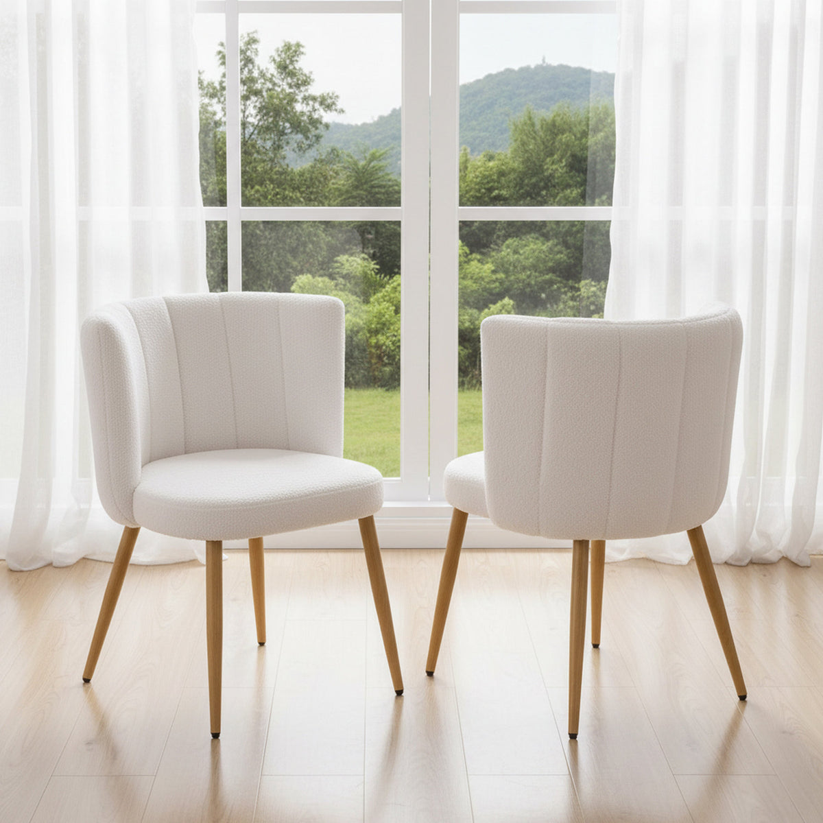 Set of 2 Teddy Fleece Dining Chairs