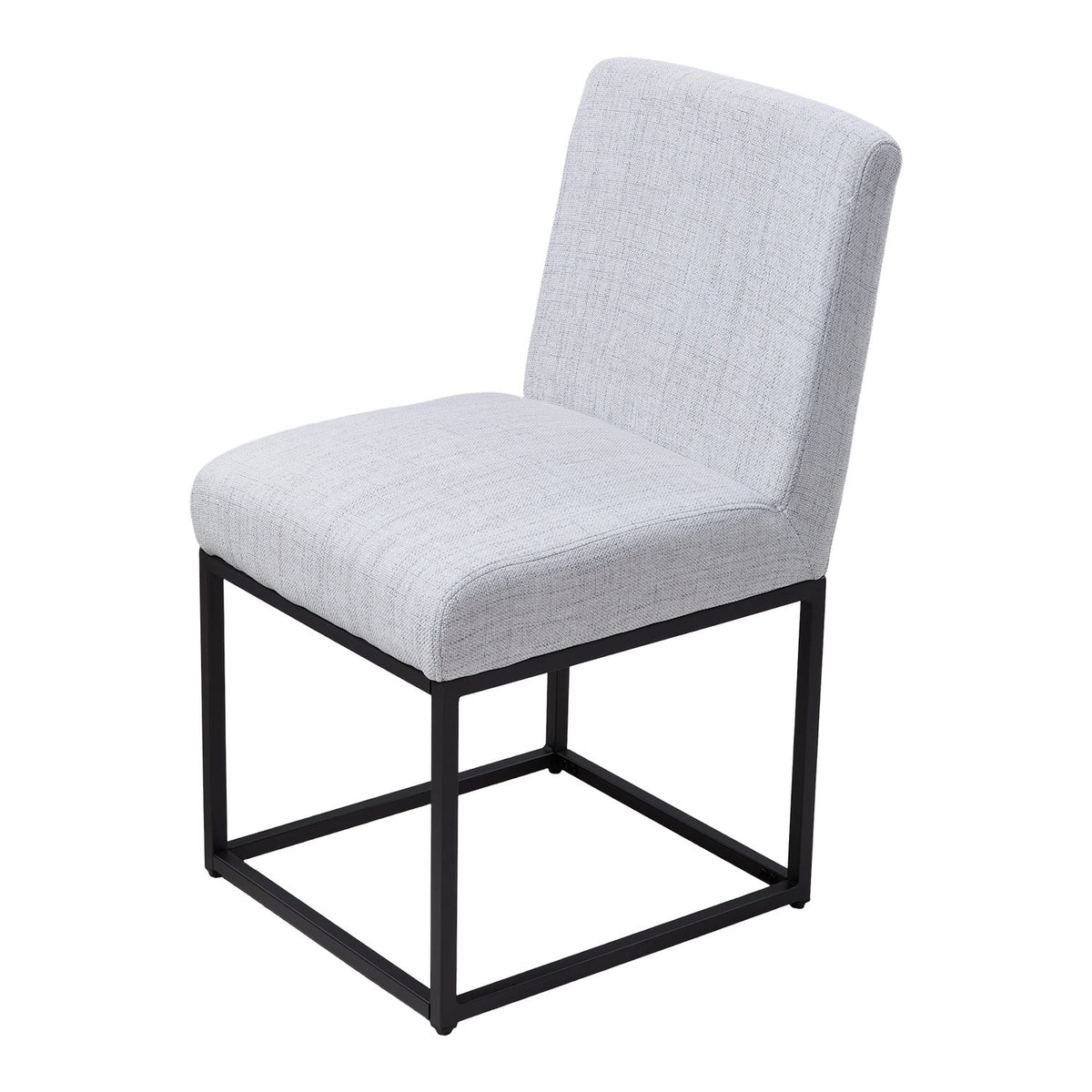 Set of 2 Light Grey Chenille Dining Chairs