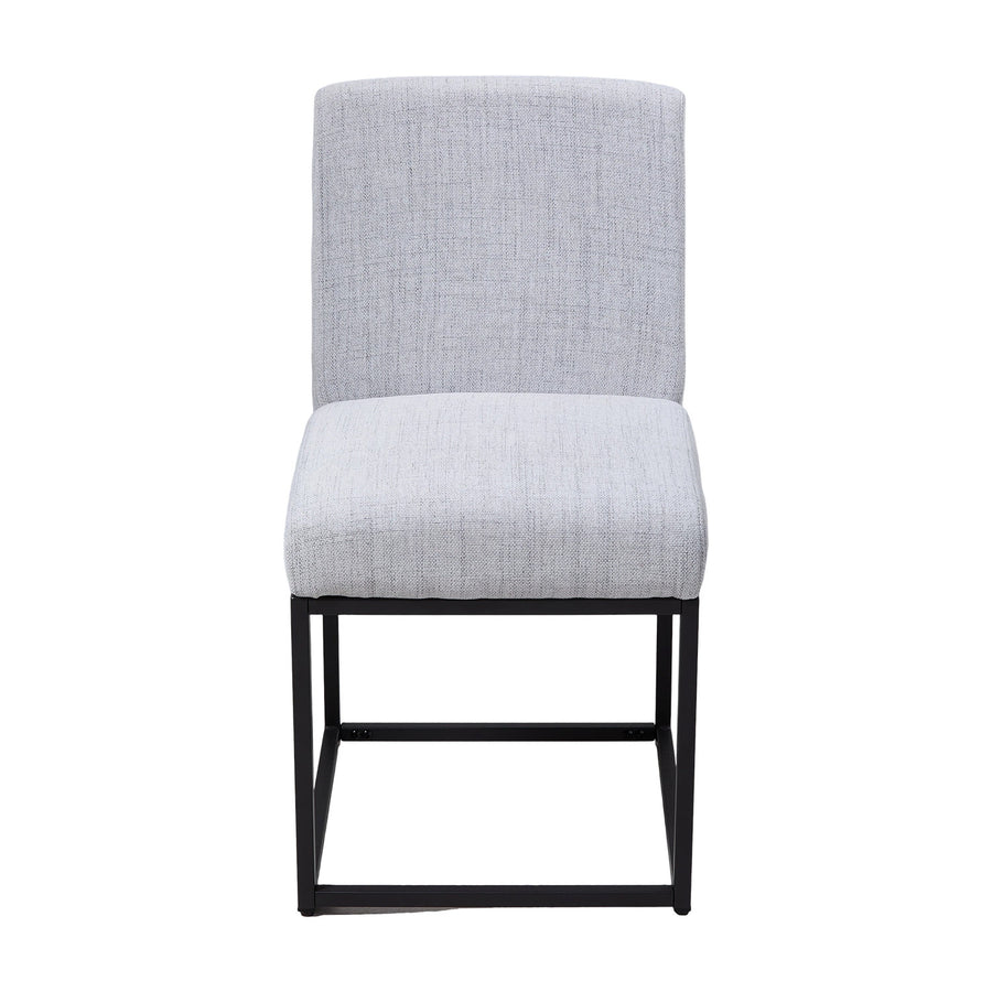 Set of 2 Light Grey Chenille Dining Chairs