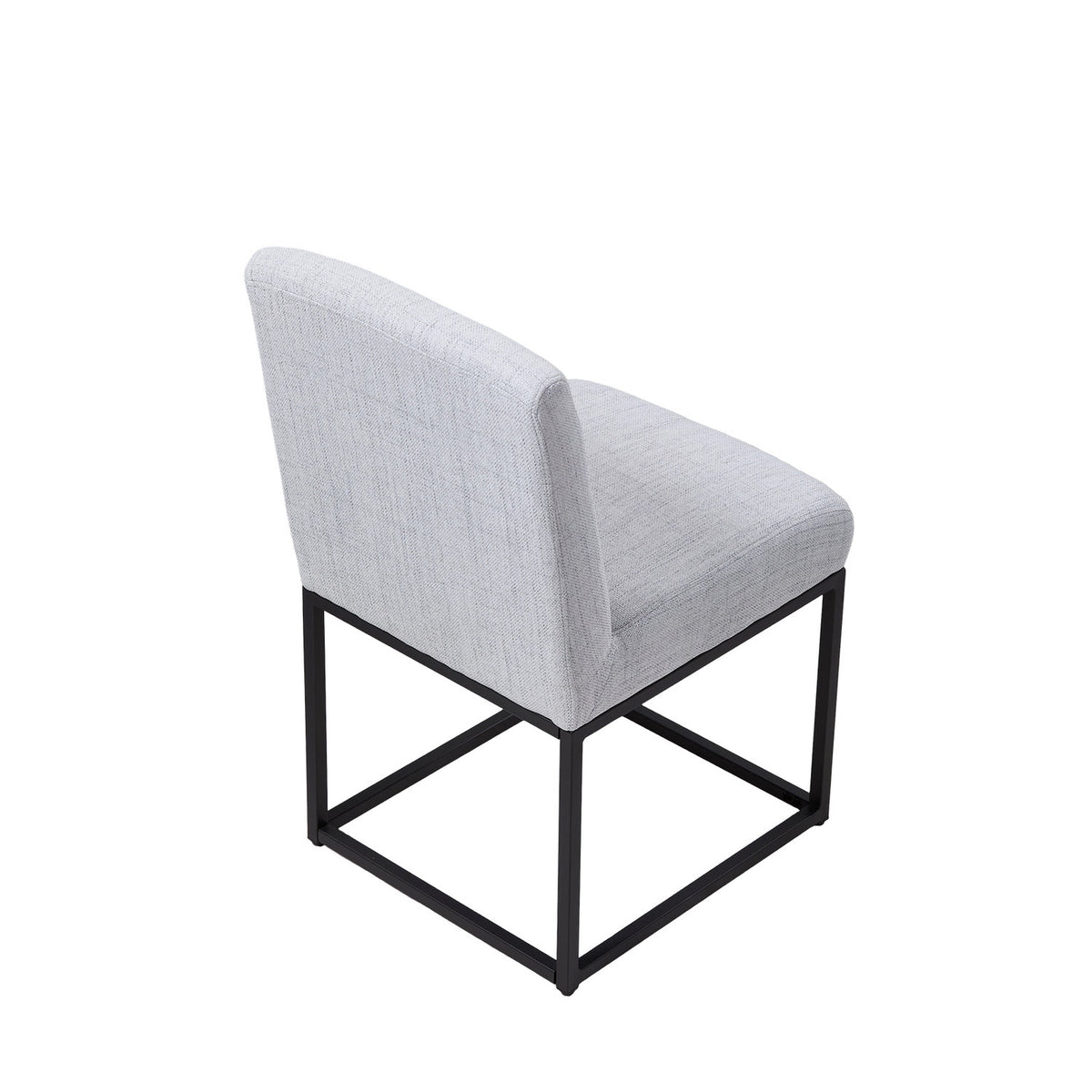 Set of 2 Light Grey Chenille Dining Chairs