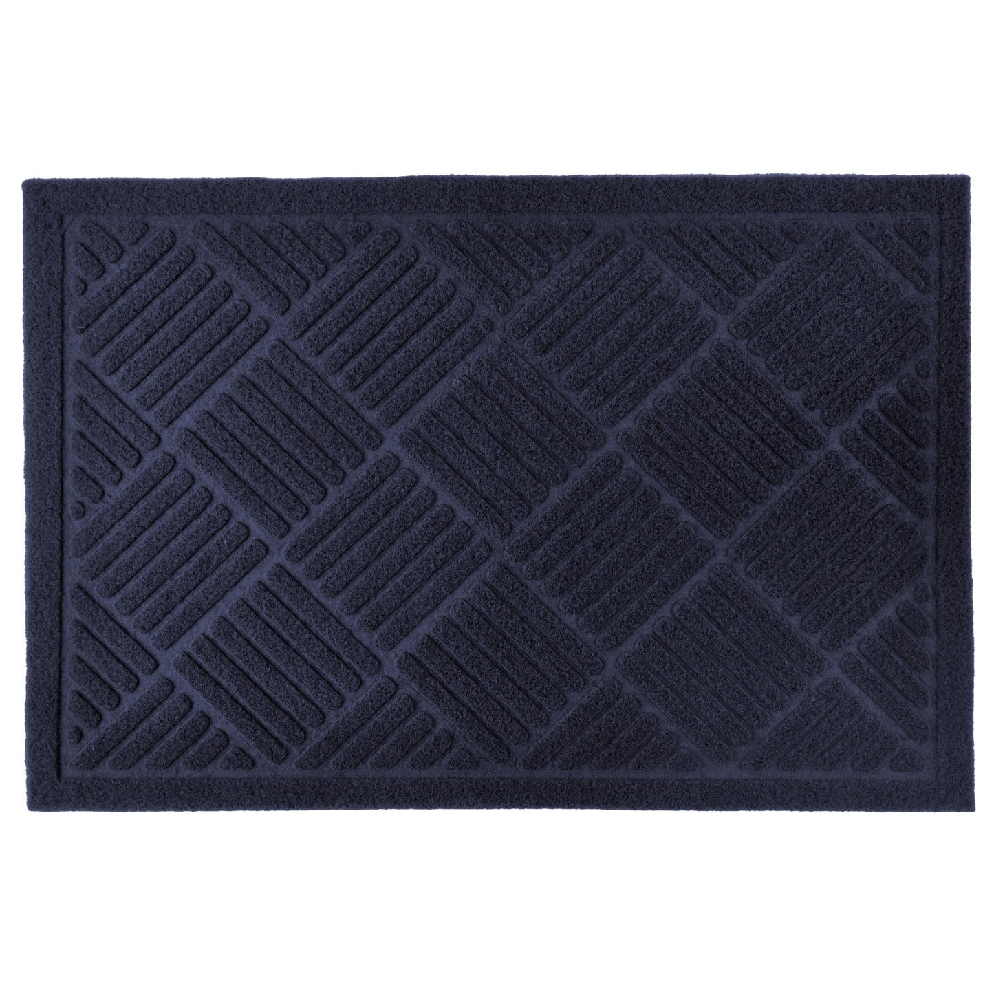 Cross Hatch Easy Care Absorbent Doormat in Navy Blue