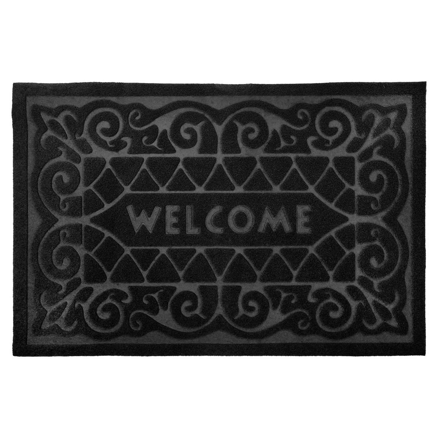 Welcome Black Easy Care Absorbent Doormat