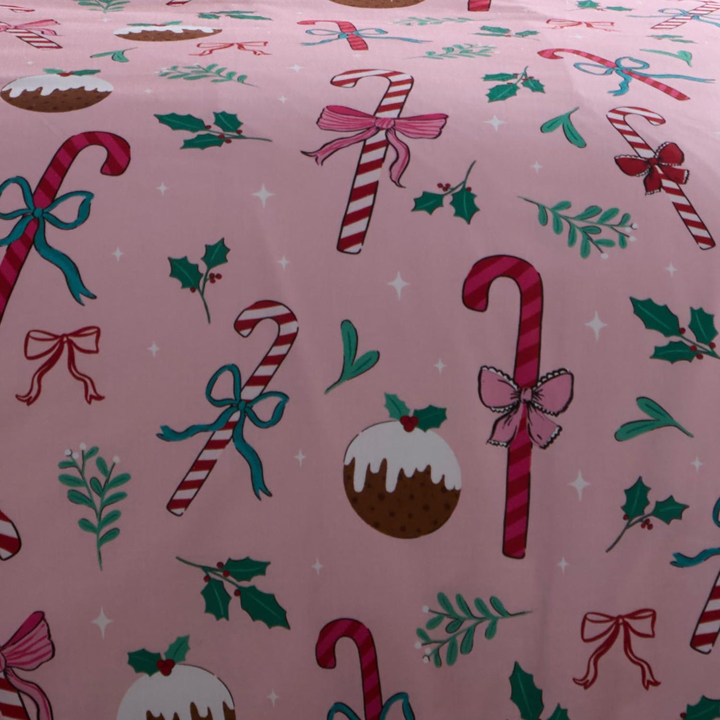 Festive Fancy Pink Reversible Duvet Set
