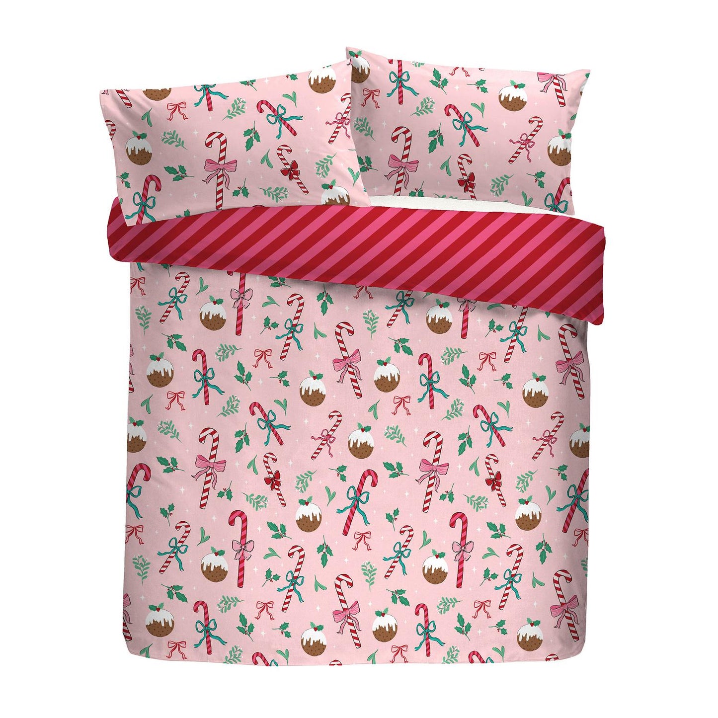 Festive Fancy Pink Reversible Duvet Set